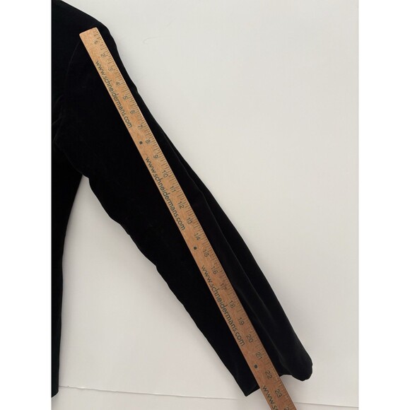 Vintage Black Velvet Blazer Size 9 Two Button Dark Romance GothV Victorian - Picture 13 of 16